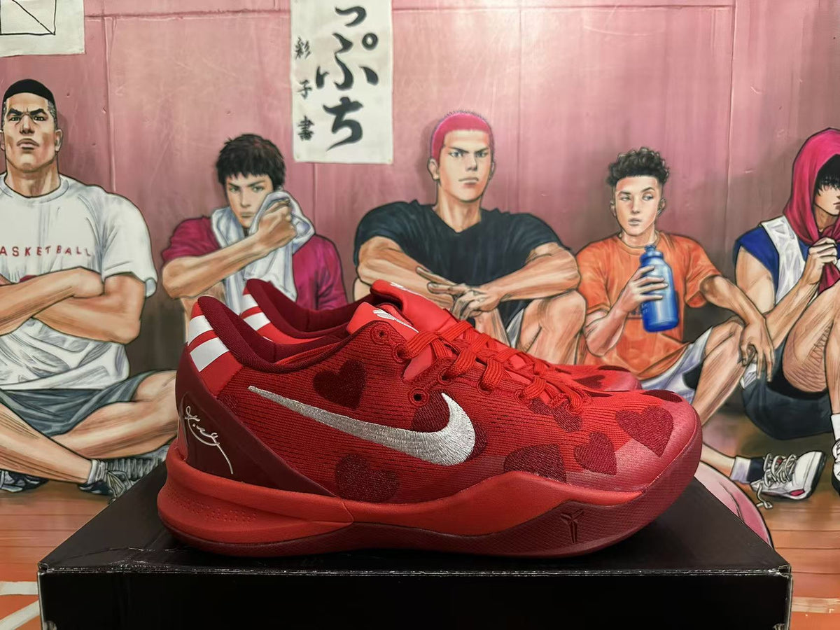 Nike Kobe Basketball Shoes Red Heart Print