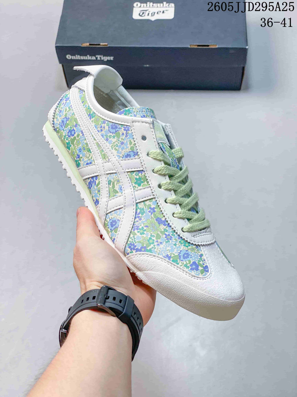 Onitsuka Tiger Floral Low-Top Sneakers White Green Blue