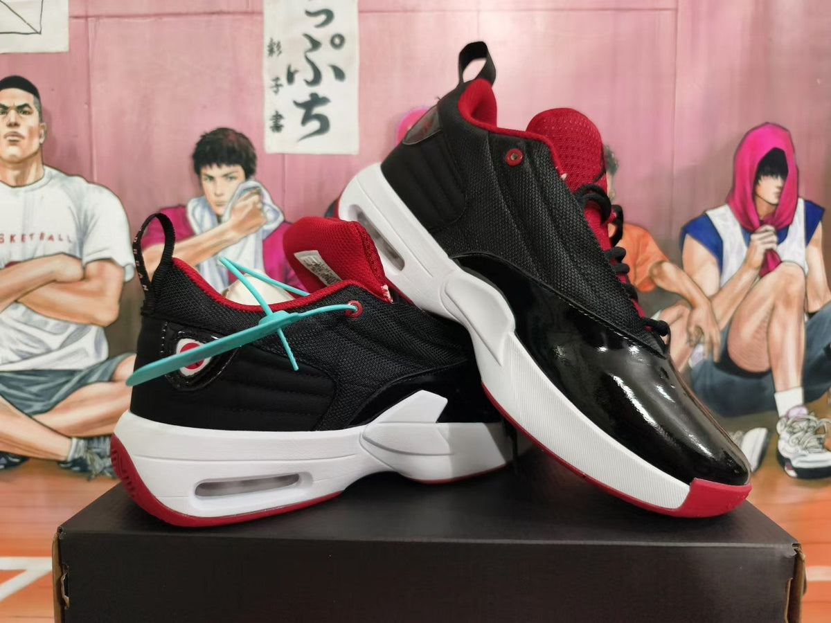 Jordan Black and Red Basketball Sneakers