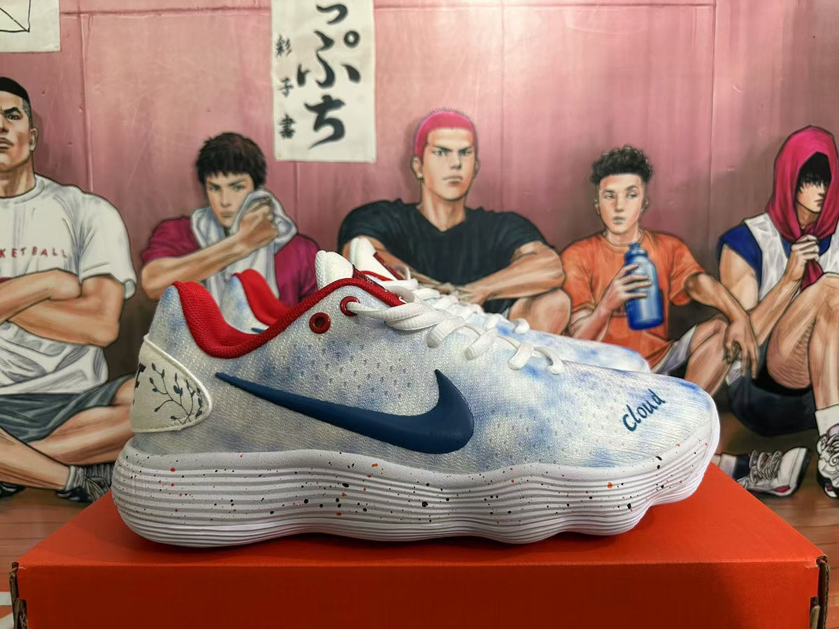 Nike Basketball Sneakers in White, Blue and Red