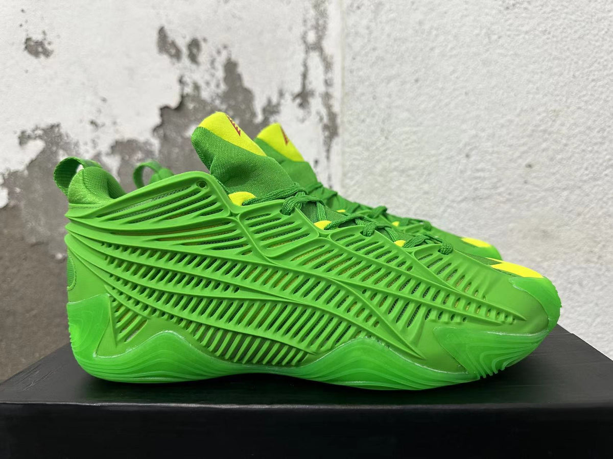Adidas Green Basketball Sneakers with Yellow Accents