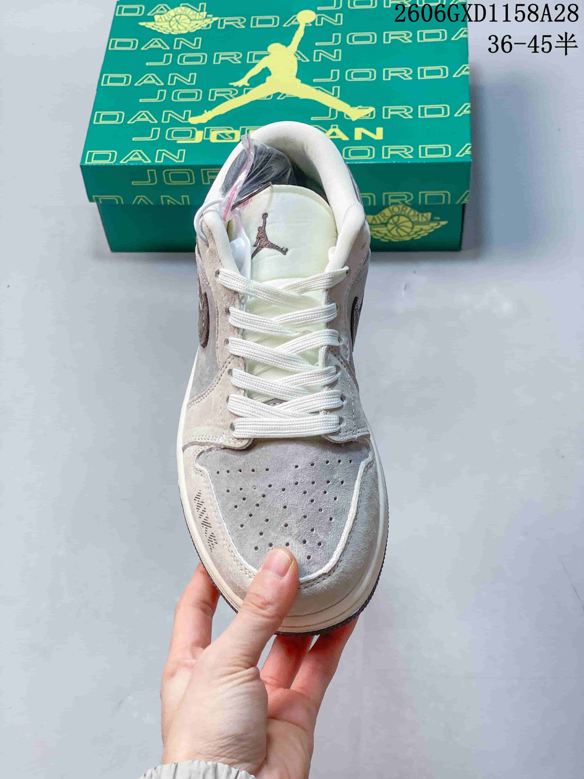 Jordan Air Jordan 1 Low Grey Brown Suede Sneakers