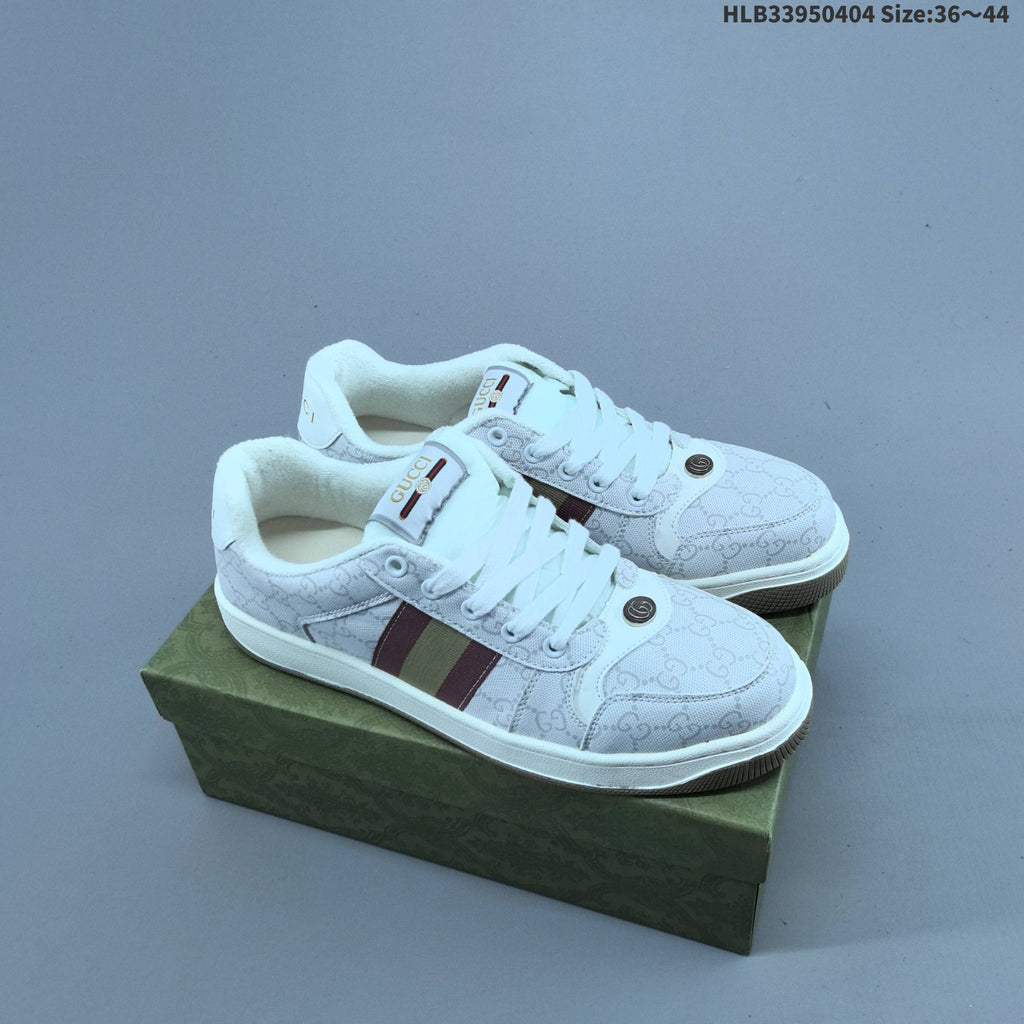 Gucci Screener Distressed Low-Top Sneakers