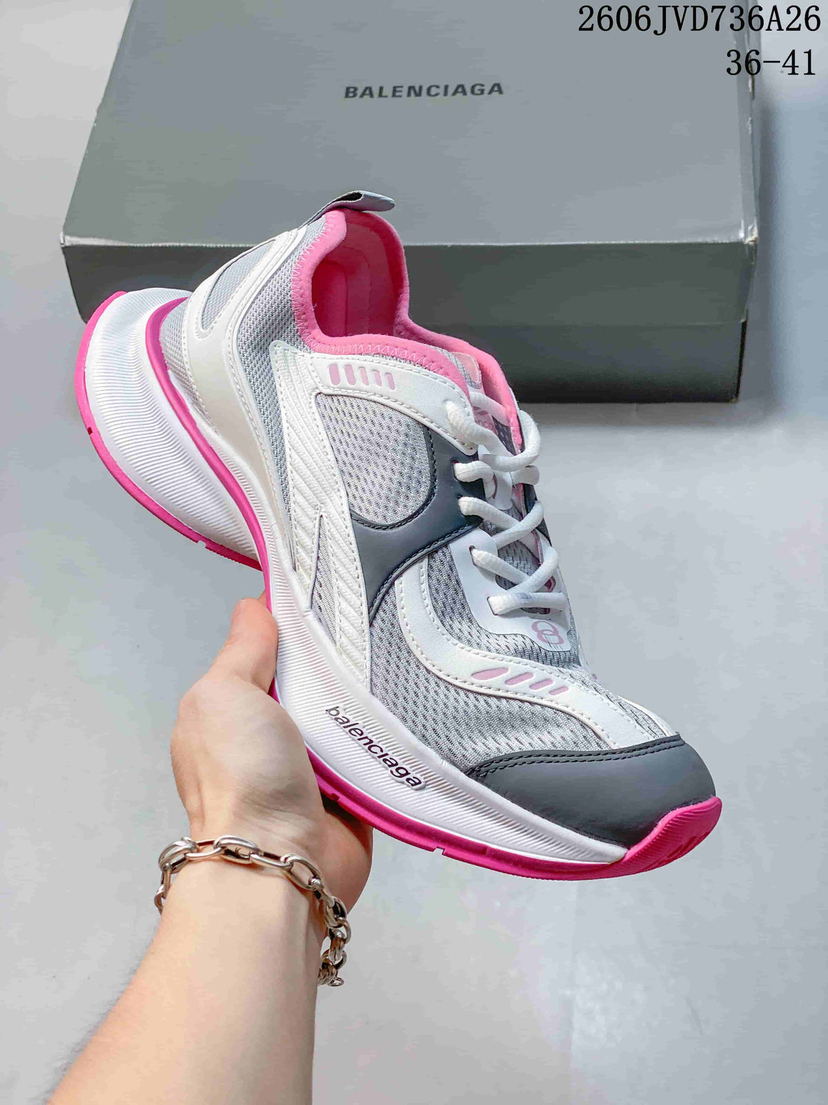 Balenciaga Circuit Women's Sneakers, Gray White & Pink 06JVD736A26