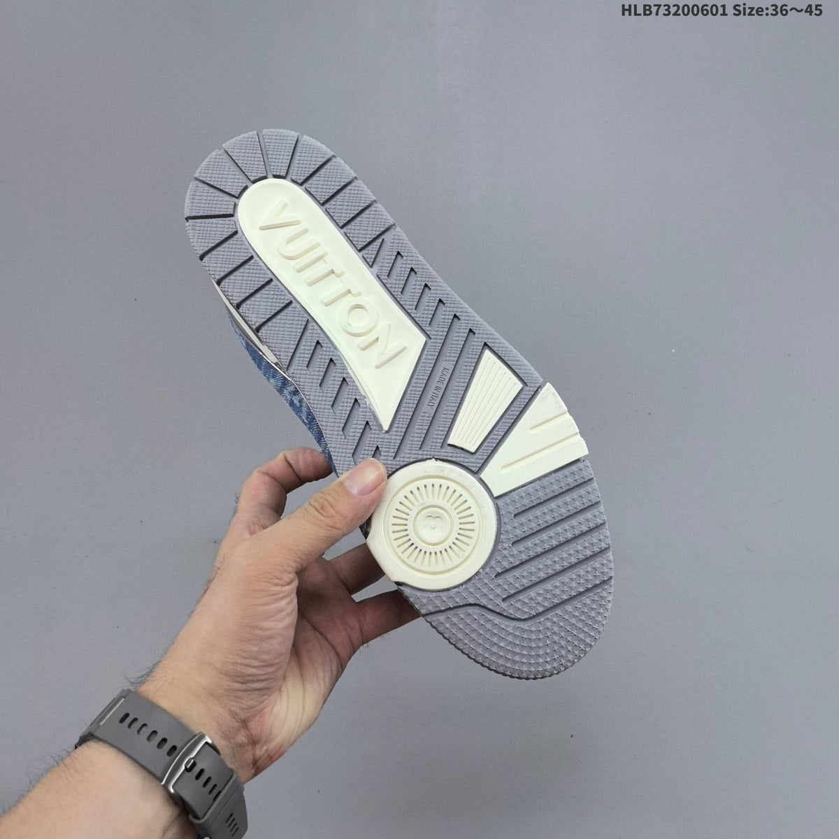 Louis Vuitton Blue Denim-Pattern Low-Top Sneakers