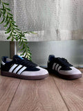 Adidas Samba Sneakers in Black, White and Gum