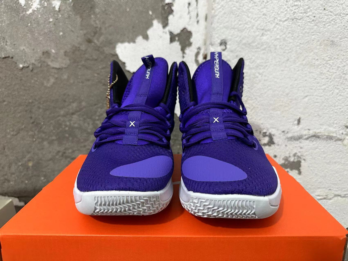 Nike Hyperdunk X High Basketball Shoes, Purple and White