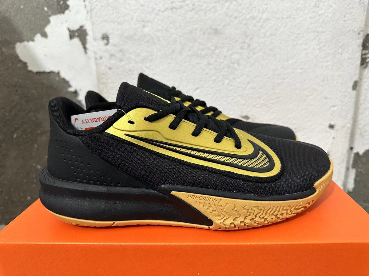 Nike Precision 7 Basketball Shoes Black Gold