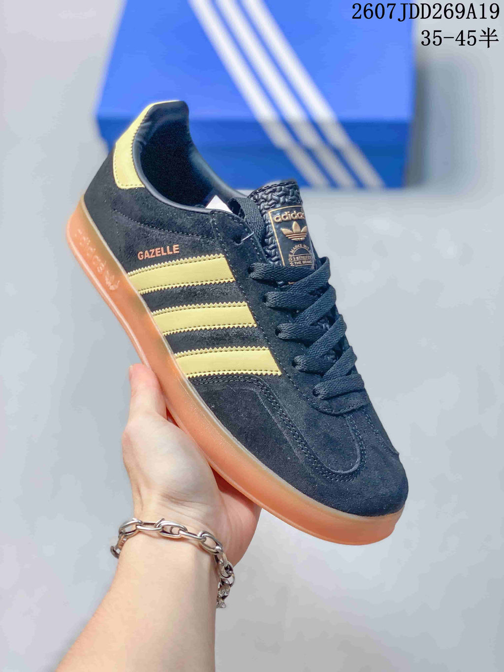 Adidas Originals Gazelle Black Gold Sneakers JI1371