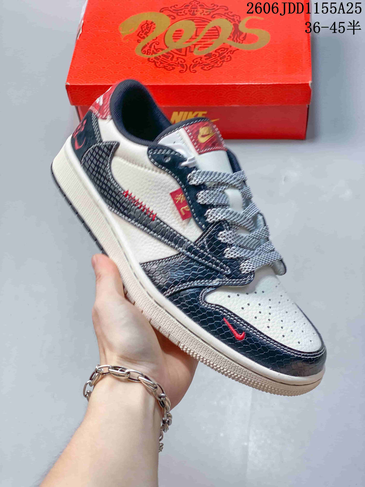 Jordan 1 Low OG SP Travis Scott x Fragment Design White Navy Red