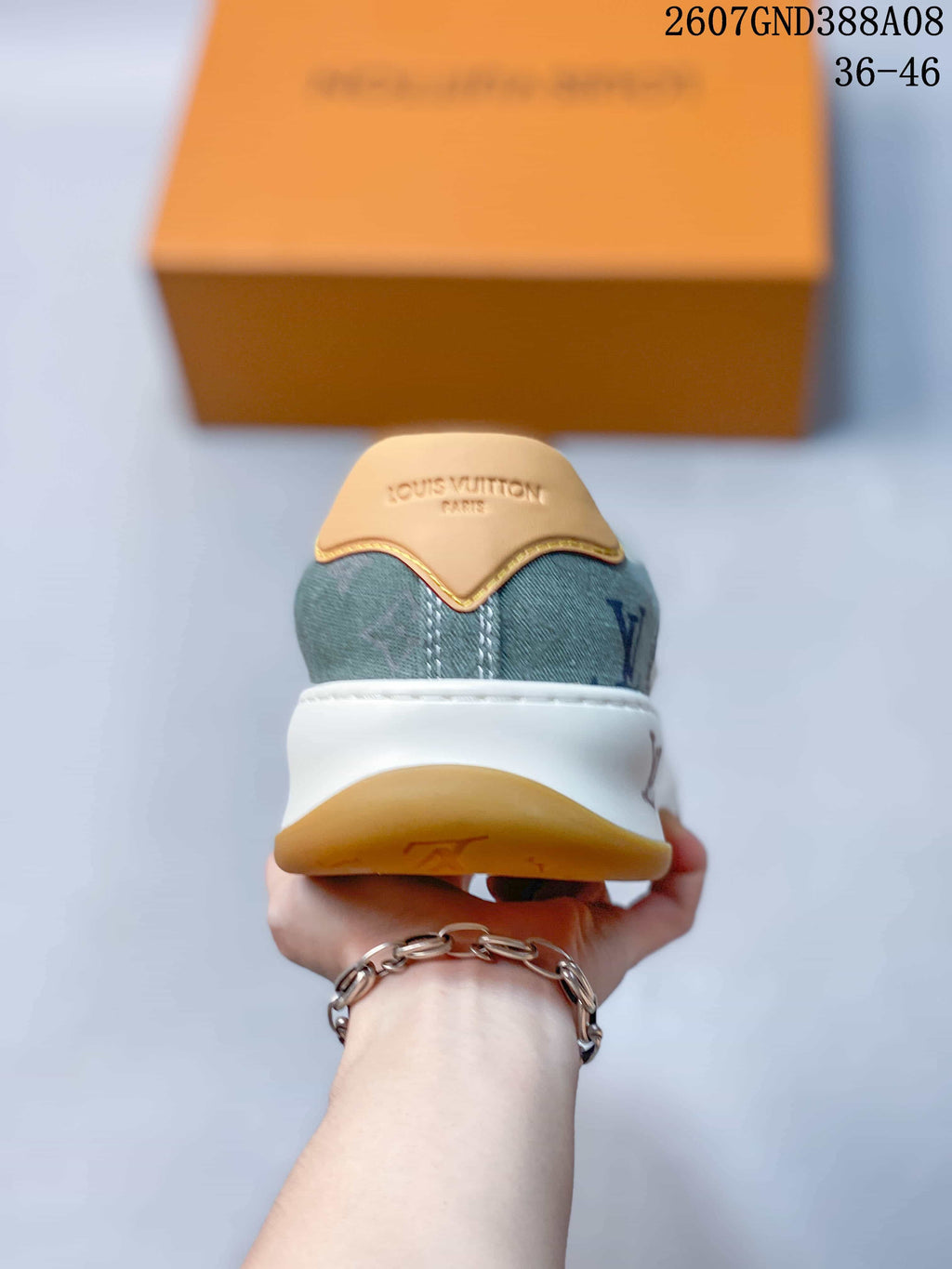 Louis Vuitton Tilted Low-Top Sneakers in Green Monogram
