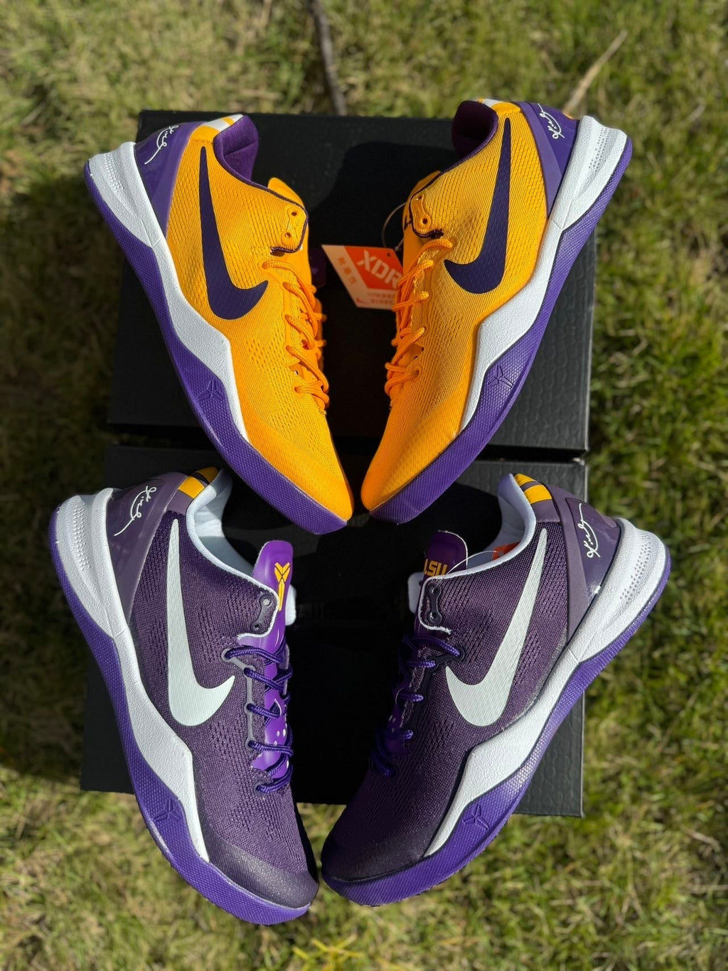 Nike Kobe 8 LSU Away Basketball Shoes, Purple and Gold