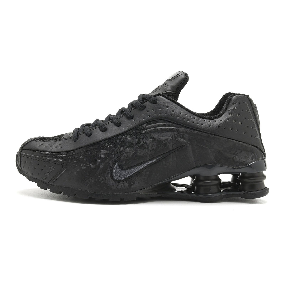 Nike Shox R4 Black Embossed Sneakers