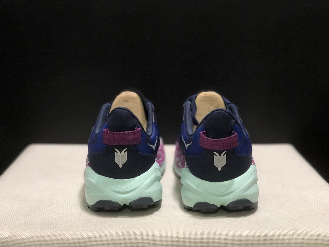 HOKA Speedgoat 6 Trail Running Shoes, Blue and Pink