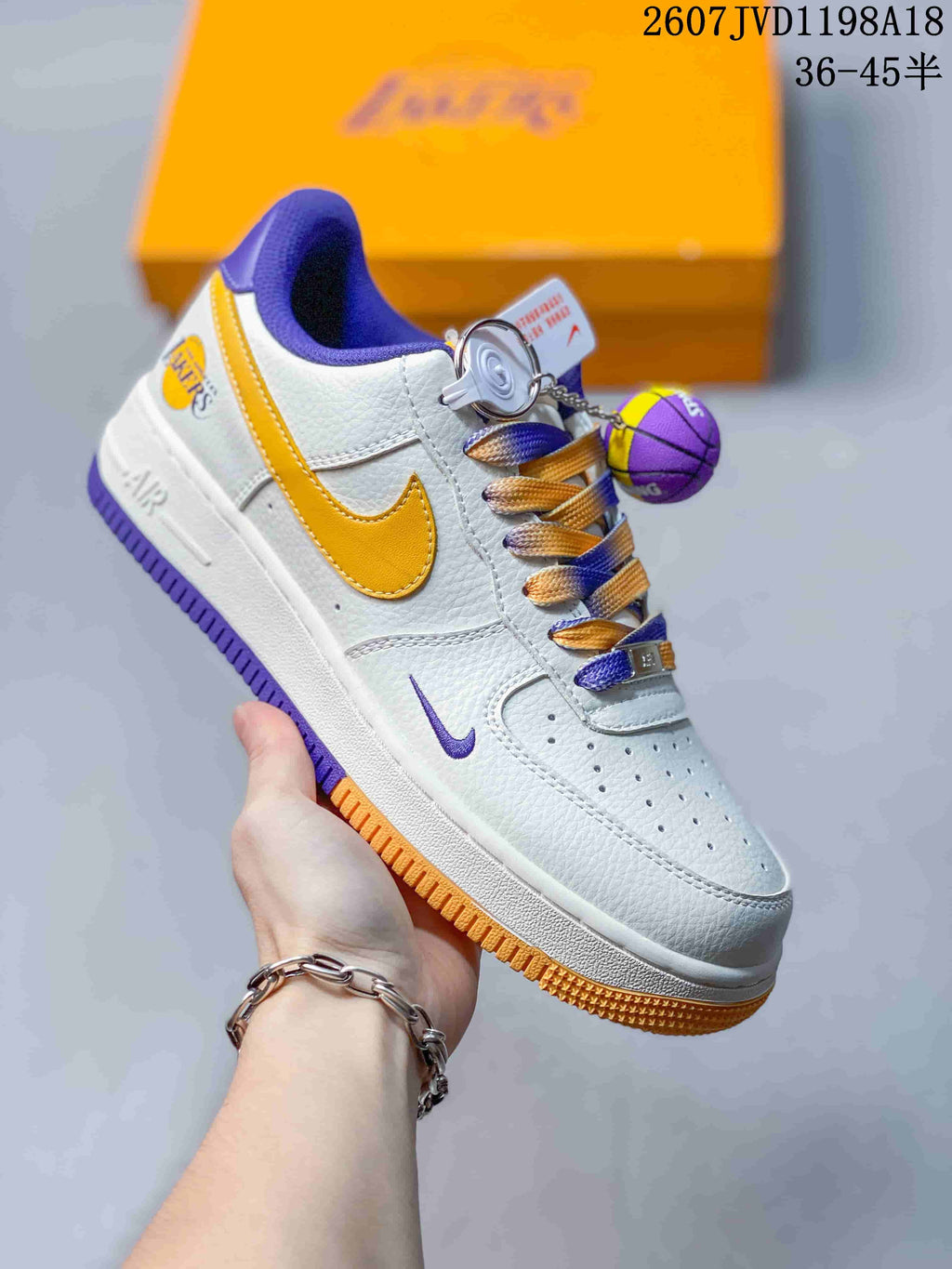 Nike Air Force 1 '07 Low White Purple Gold Sneakers