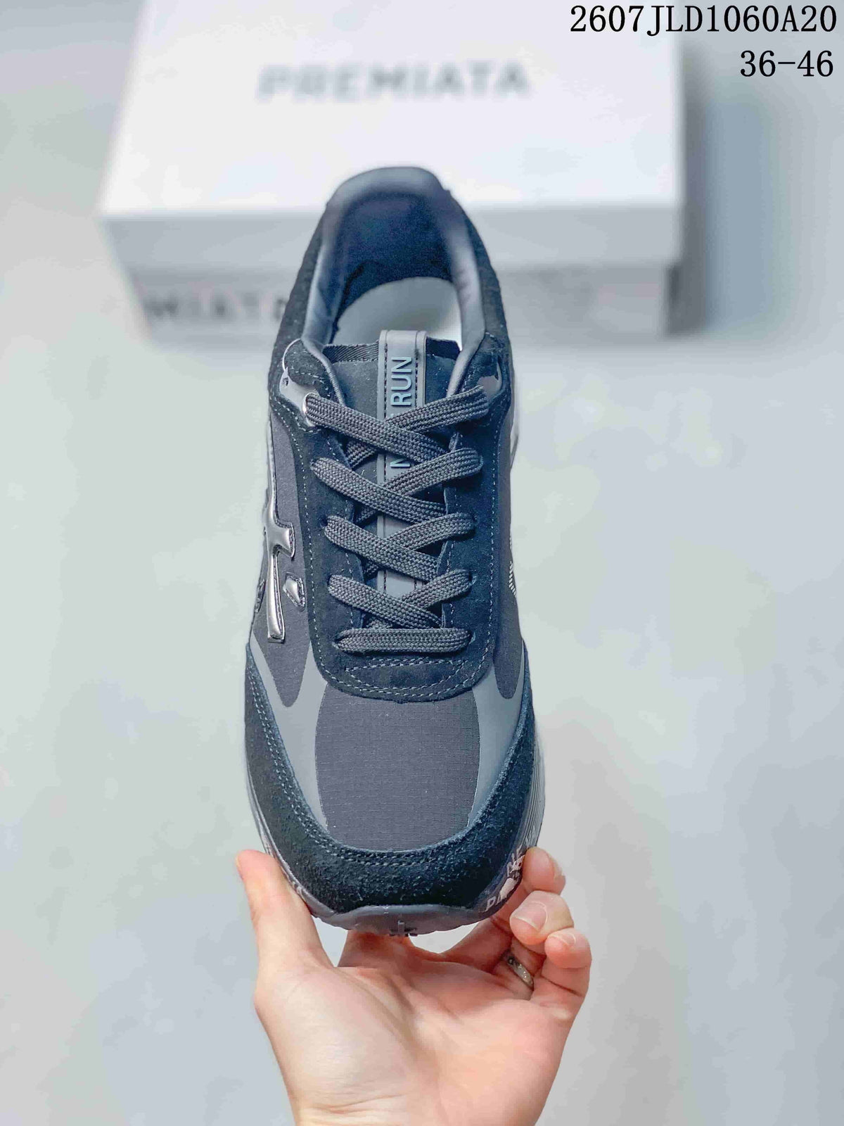 Premiata Lander Trainers Black and Gray 712800TIT