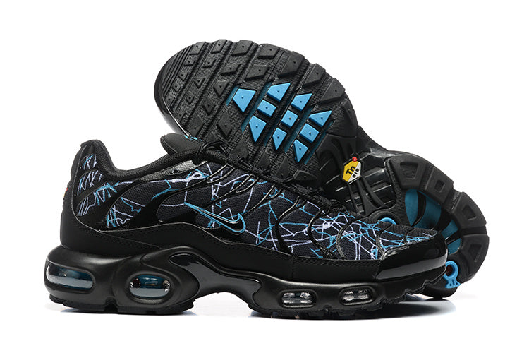 Nike Air Max Plus Black and Blue Graphic Sneakers