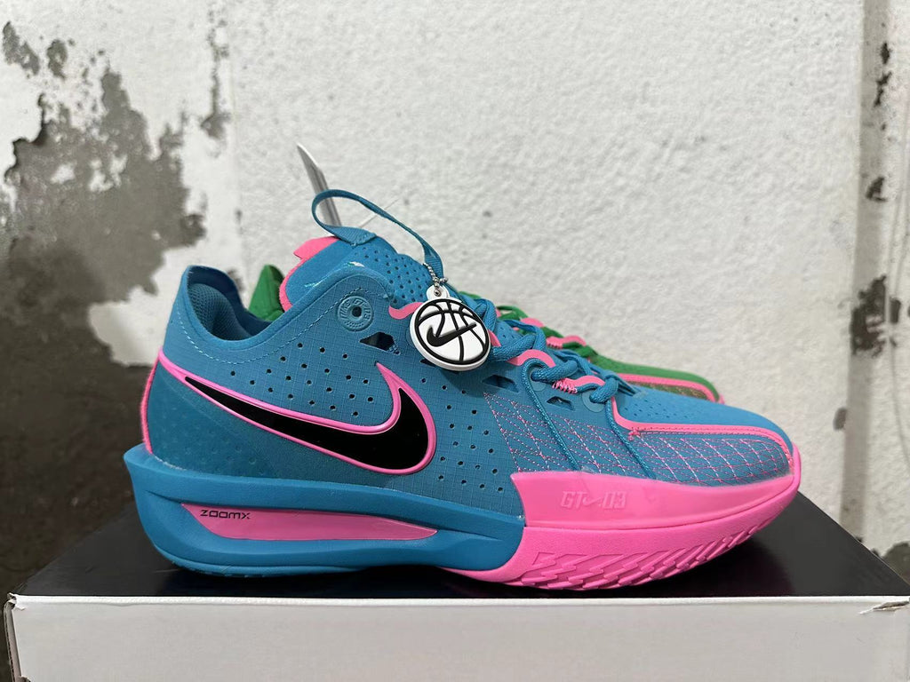 Nike GT Cut 3 Basketball Shoes in Blue and Green Pink