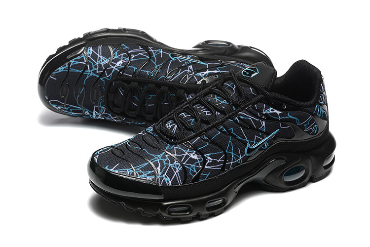 Nike Air Max Plus Black and Blue Graphic Sneakers