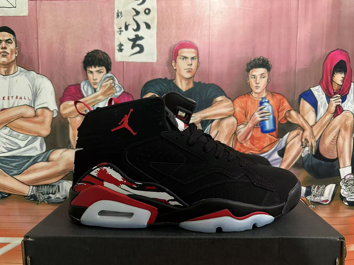 Jordan 6 Retro Black and Red High-Top Sneakers
