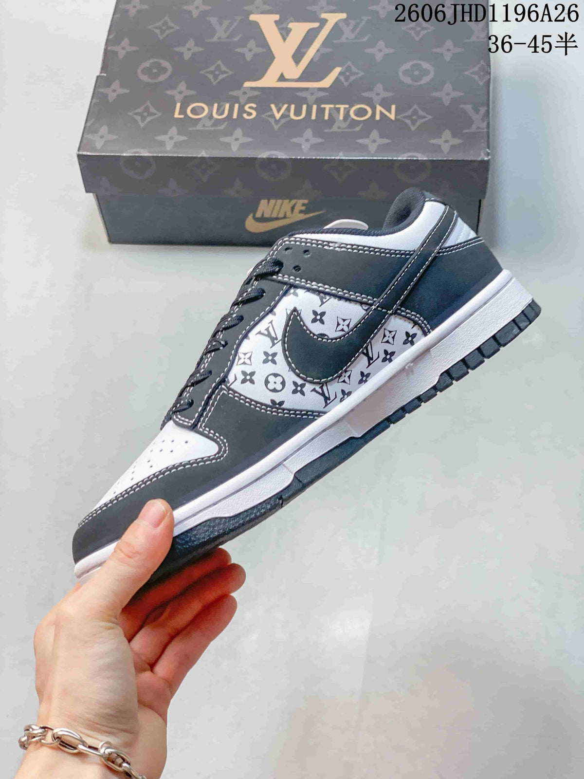 Nike SB Dunk Low LV-Print Grey and White Sneakers CS1688