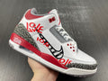 Air Jordan 3 White Grey Red Graphic Sneakers