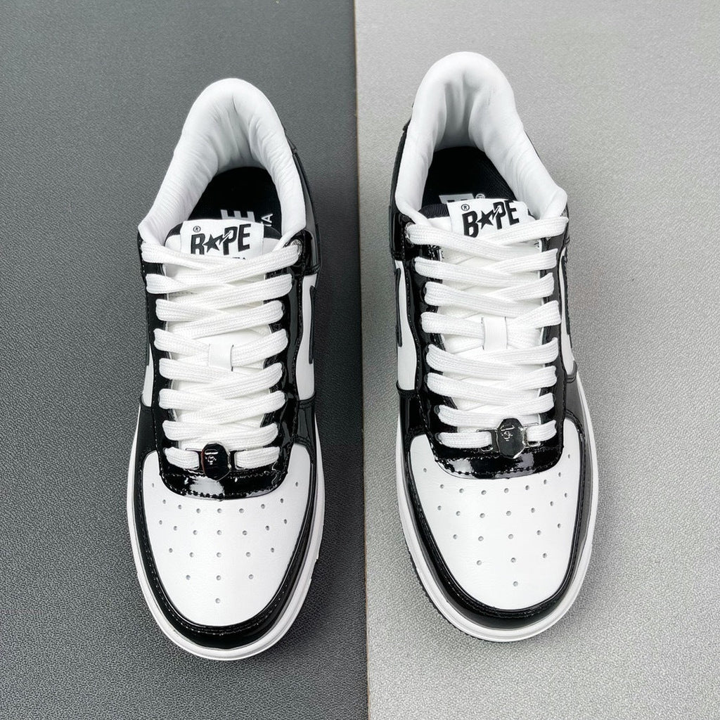 BAPE STA Low Black and White Sneakers 1H70-191-001