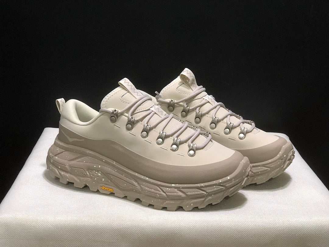 HOKA Tor Summit Trail Sneakers in Cream and Taupe
