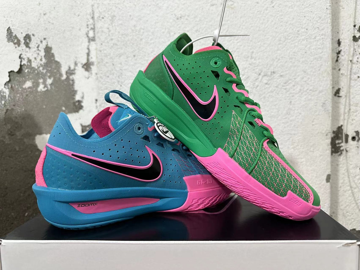 Nike GT Cut 3 Basketball Shoes in Blue and Green Pink
