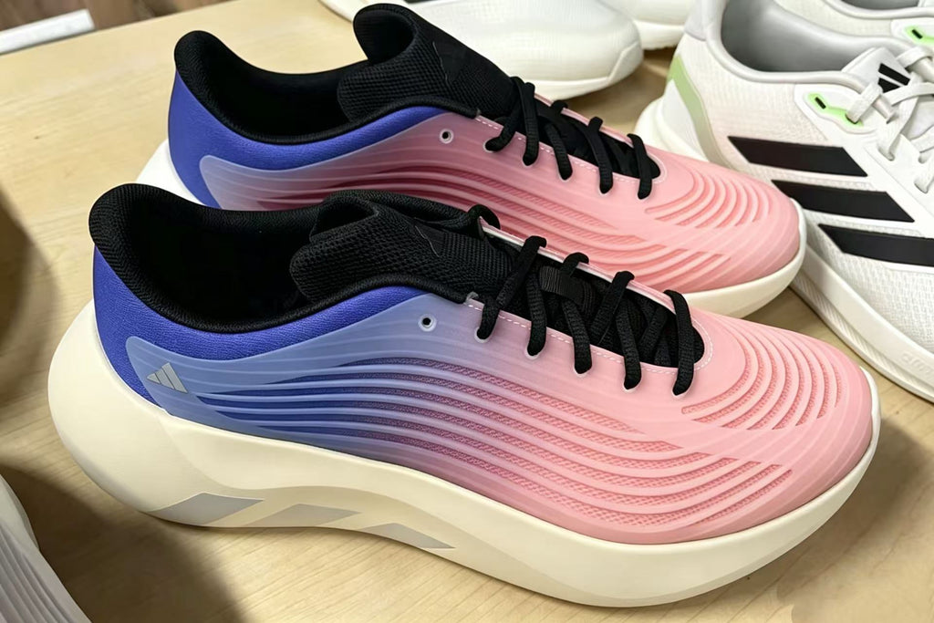 Pink and Blue Running Sneakers with Black Laces