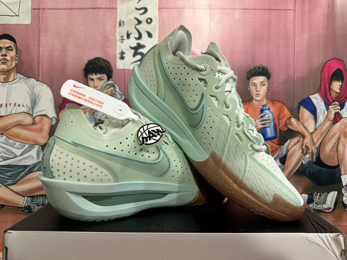 Nike ZoomX Basketball Shoes in Pale Green with Gum Sole