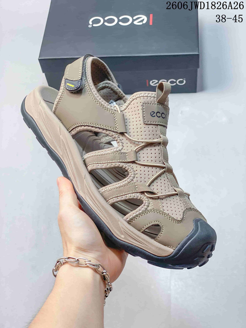ECCO Open-Toe Sandals with Adjustable Bungee Lacing