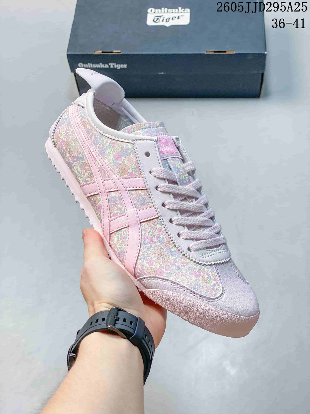 Onitsuka Tiger Floral Sneakers Pink and Green JD295A25