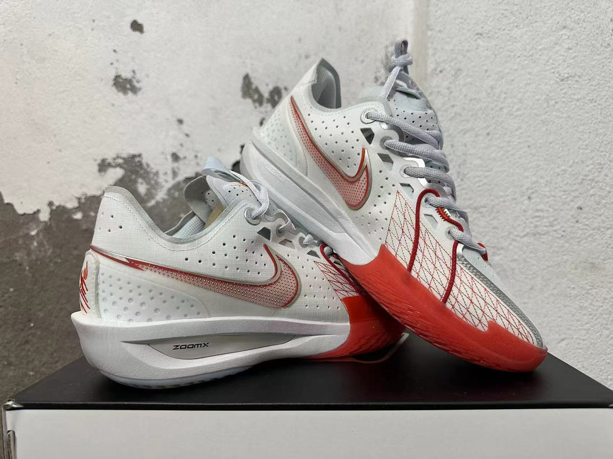 Nike White and Red Basketball Sneakers