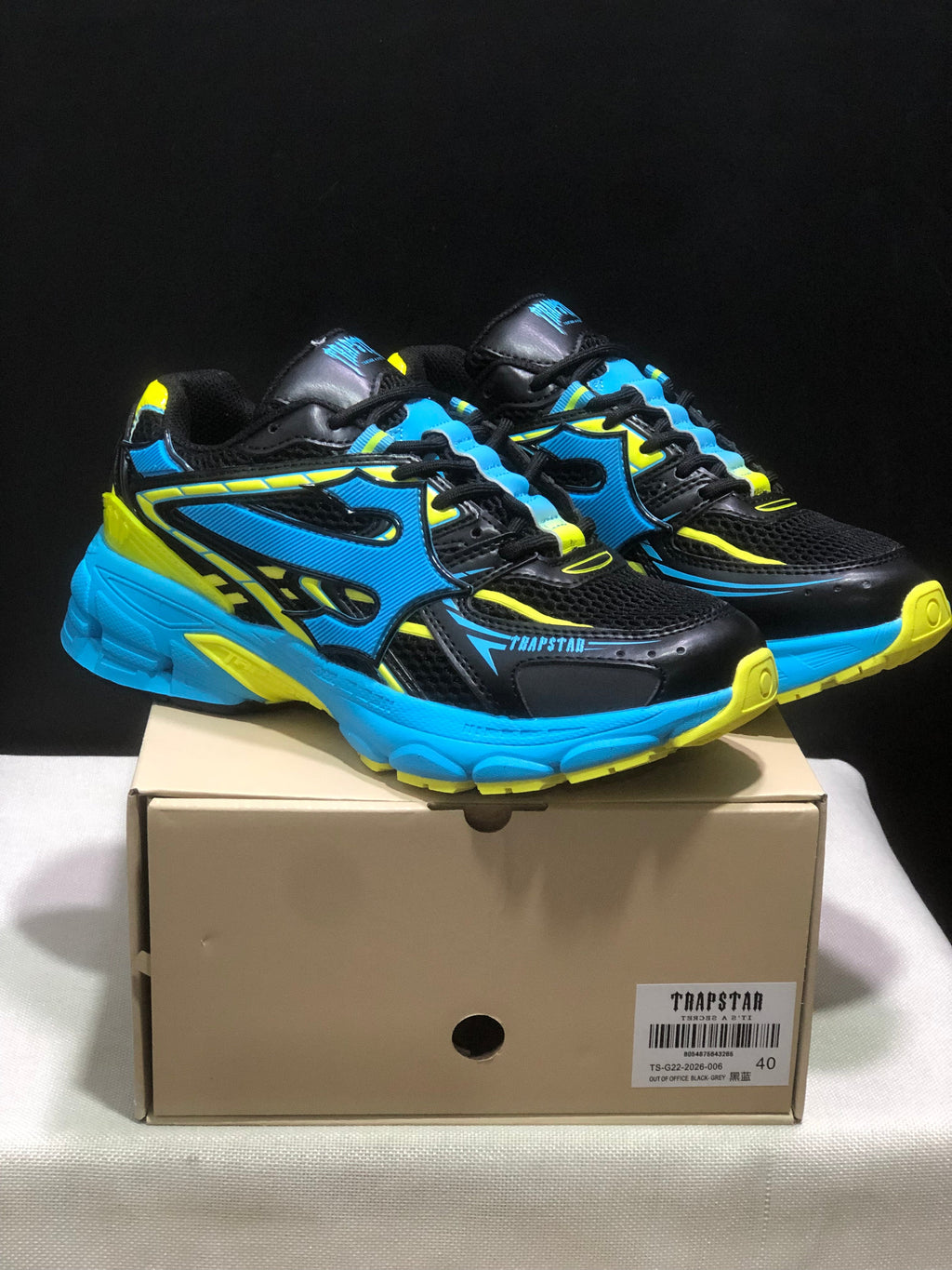 Trapstar Retro Chunky Sneakers in Black, Blue and Yellow