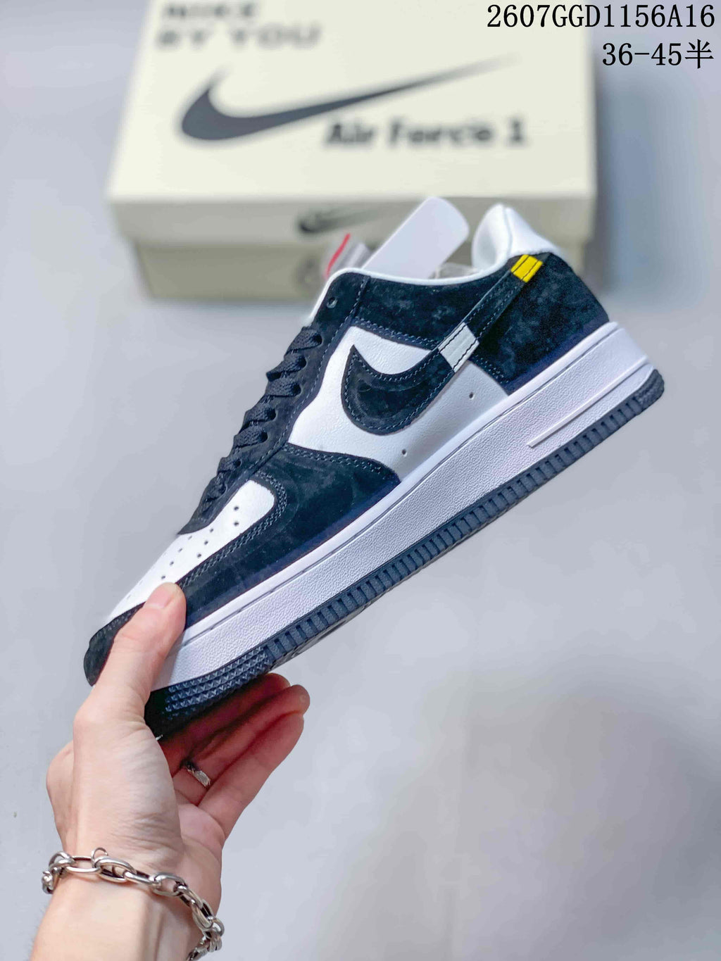 Nike Air Force 1 Black White Sneakers 2607GGD1156A16