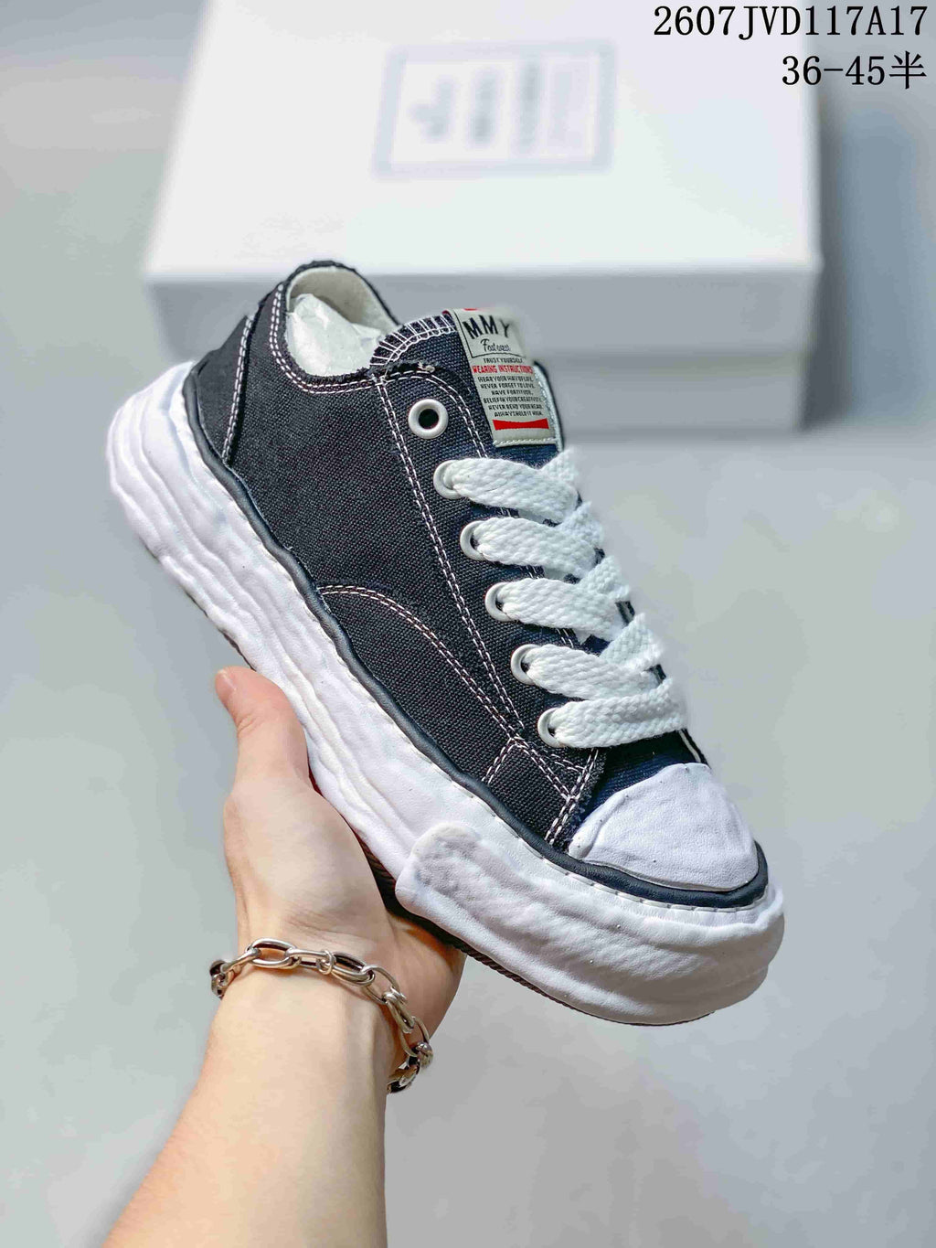 Maison Mihara Yasuhiro Original Sole Low Sneakers Black White