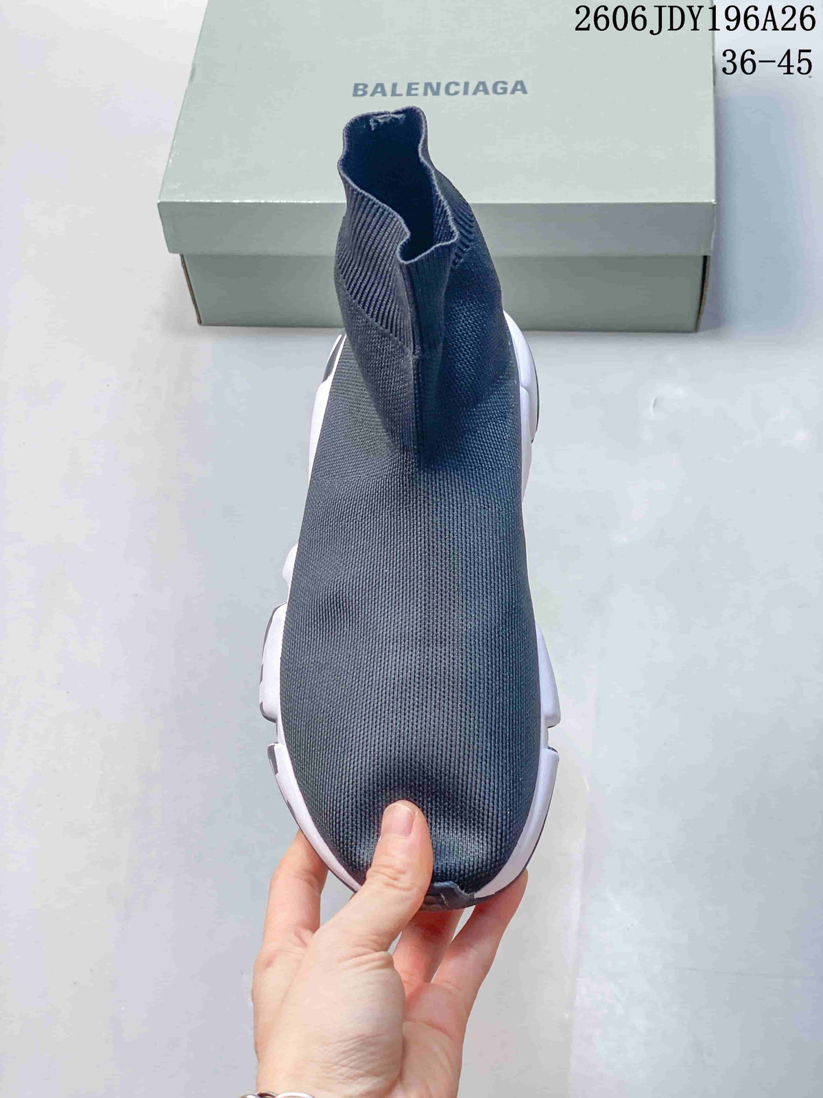 Balenciaga Sock-Style Sneakers Dark Gray 2606JDY196A26