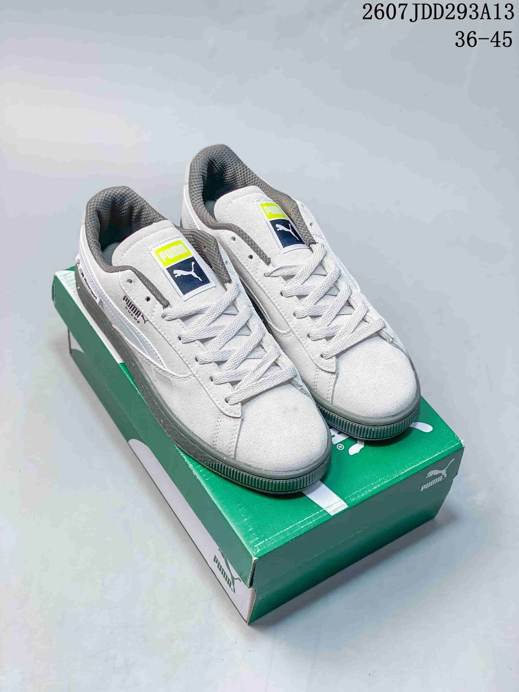 PUMA BMW MMS Suede XL Sneakers White and Gray 2607JDD293A13