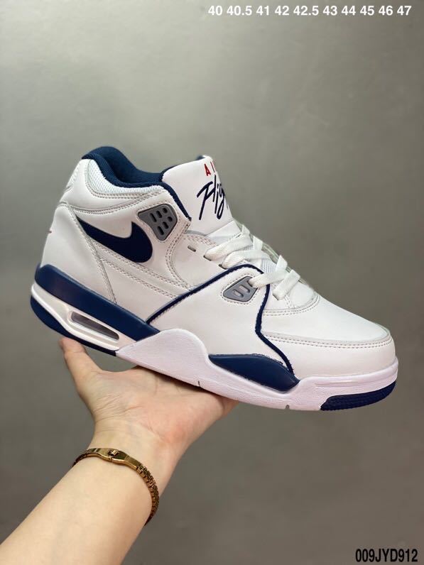 Nike Air Flight 89 White Navy Basketball Sneakers