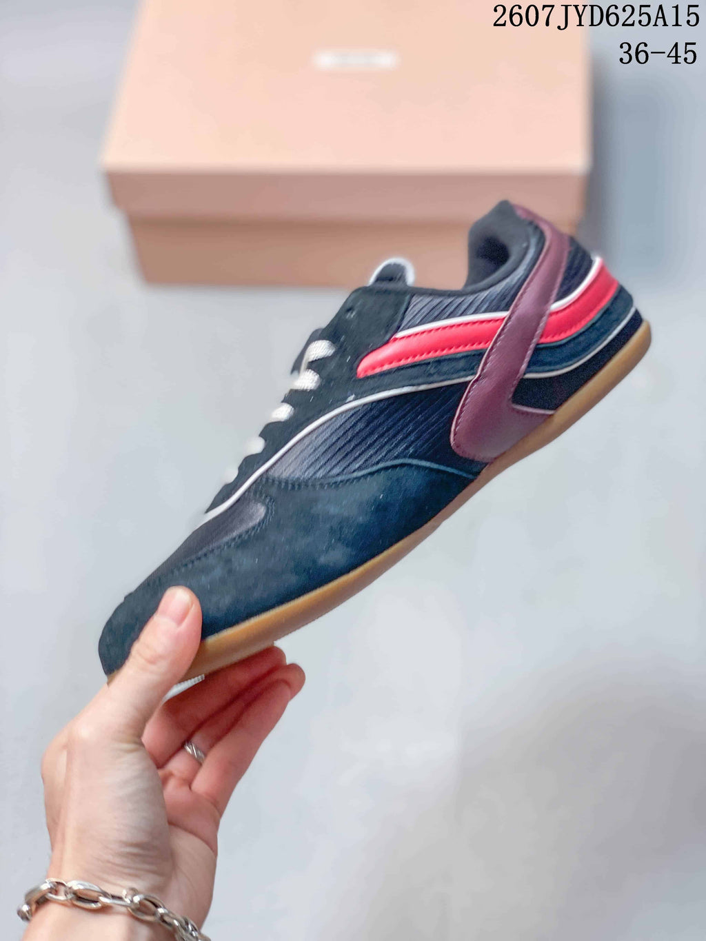 Miu Miu Gymnasium Low-Top Sneakers Black Red 2607JYD625A15