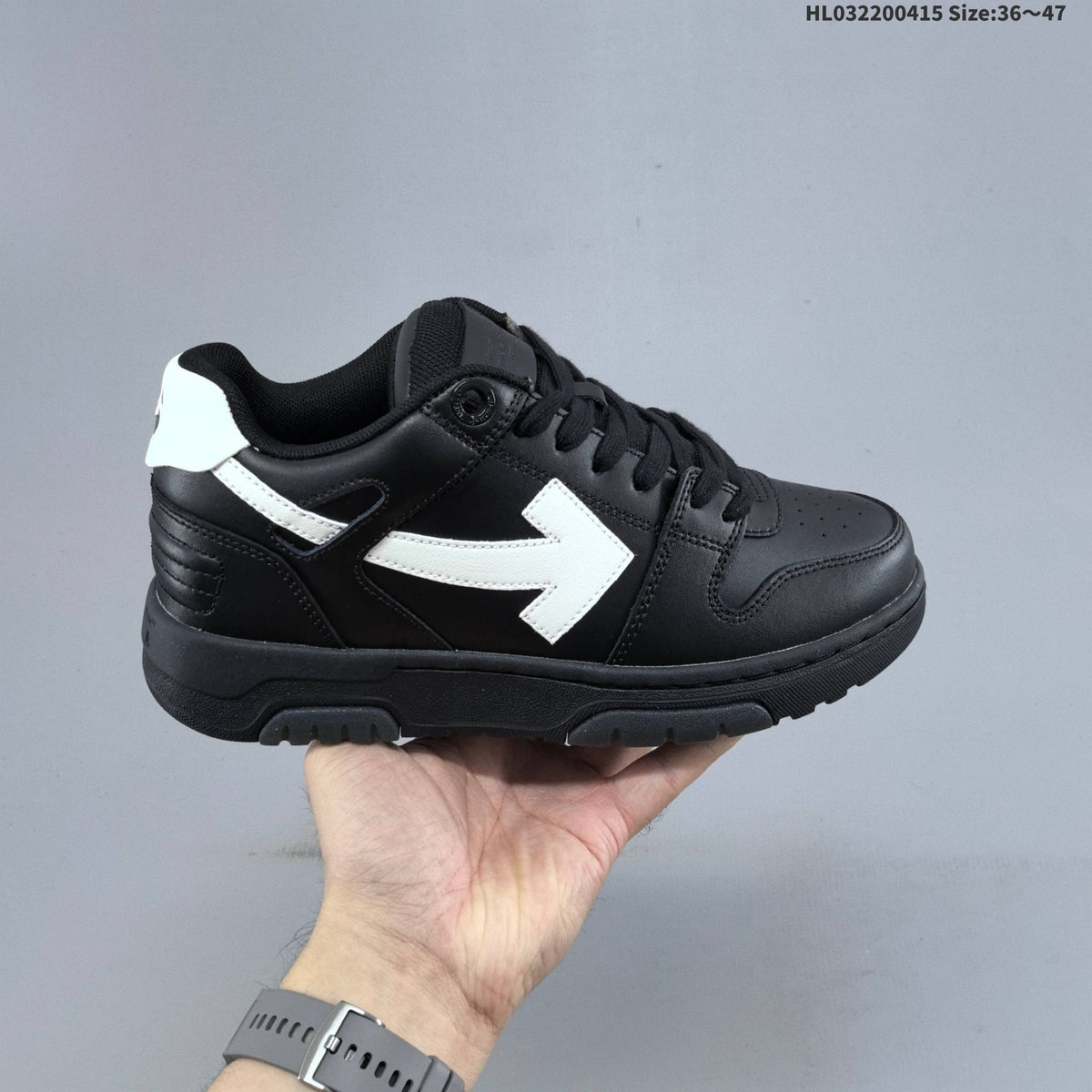 Off-White Out of Office Low-Top Sneakers, Black and White