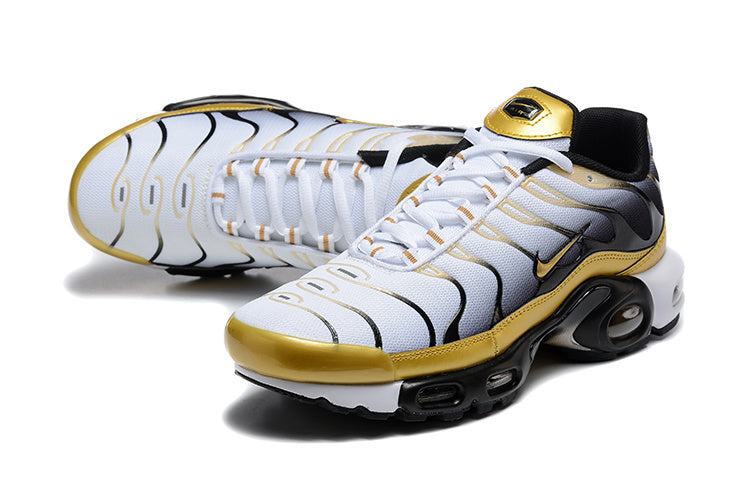 Nike Air Max Plus White Gold Black Sneakers