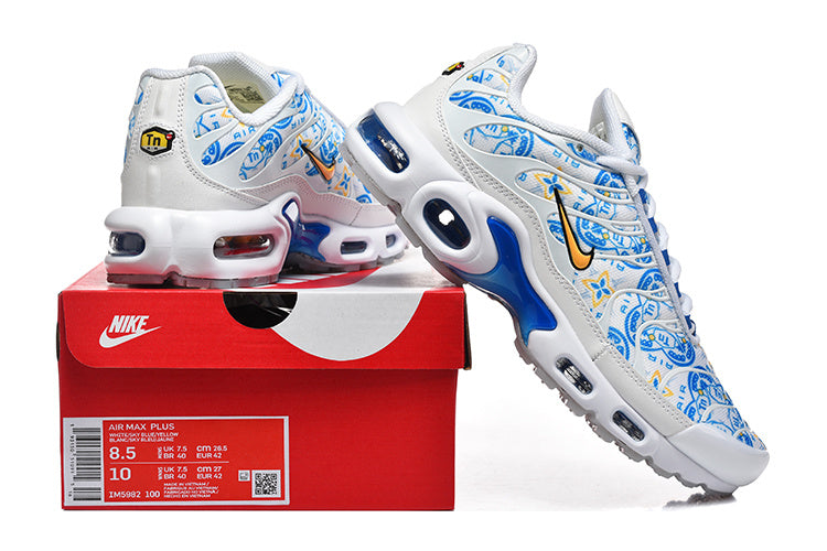 Nike Air Max Plus White Blue Pattern Sneakers