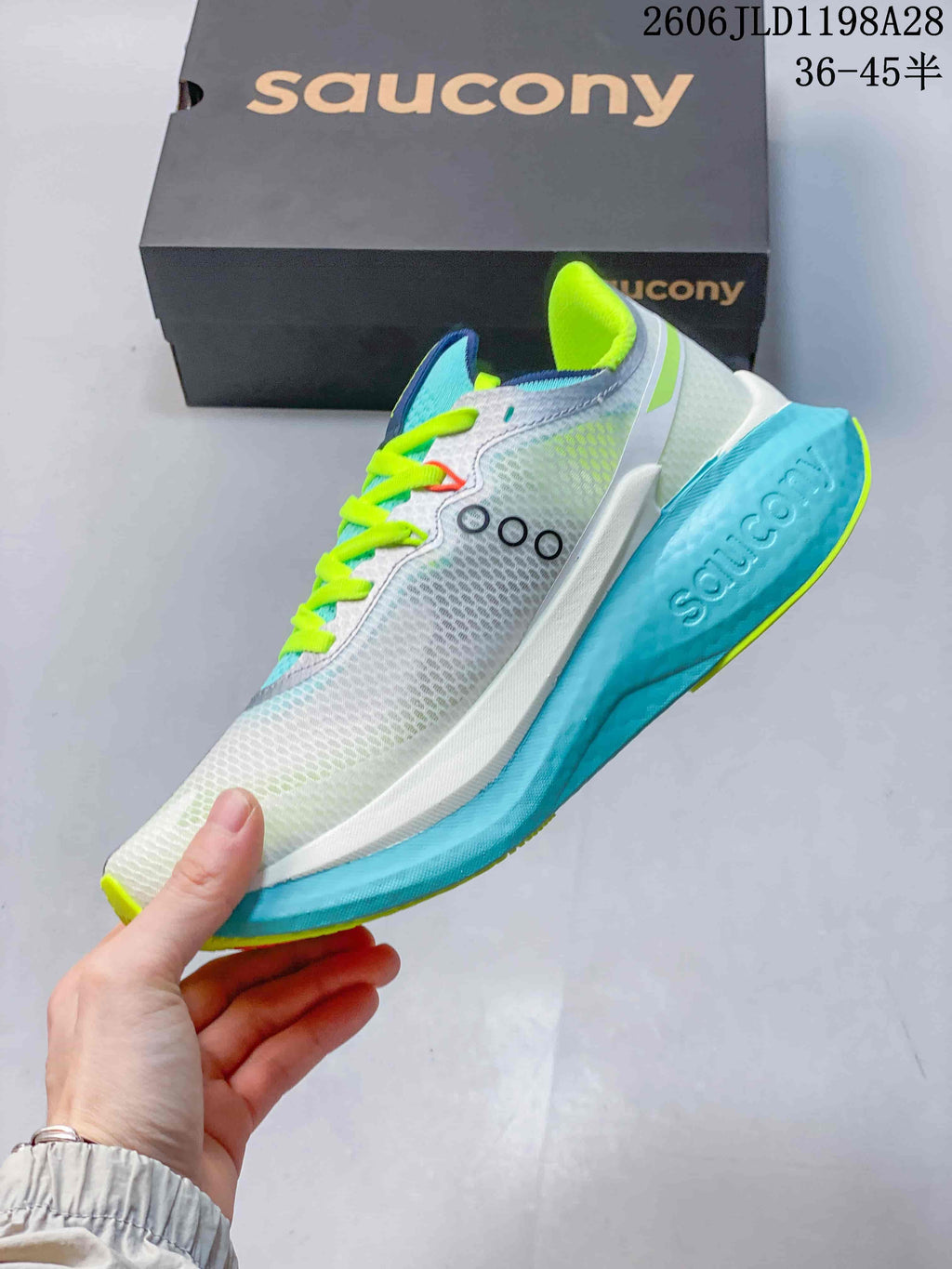 Saucony Endorphin Speed 5 Running Shoes, White and Aqua
