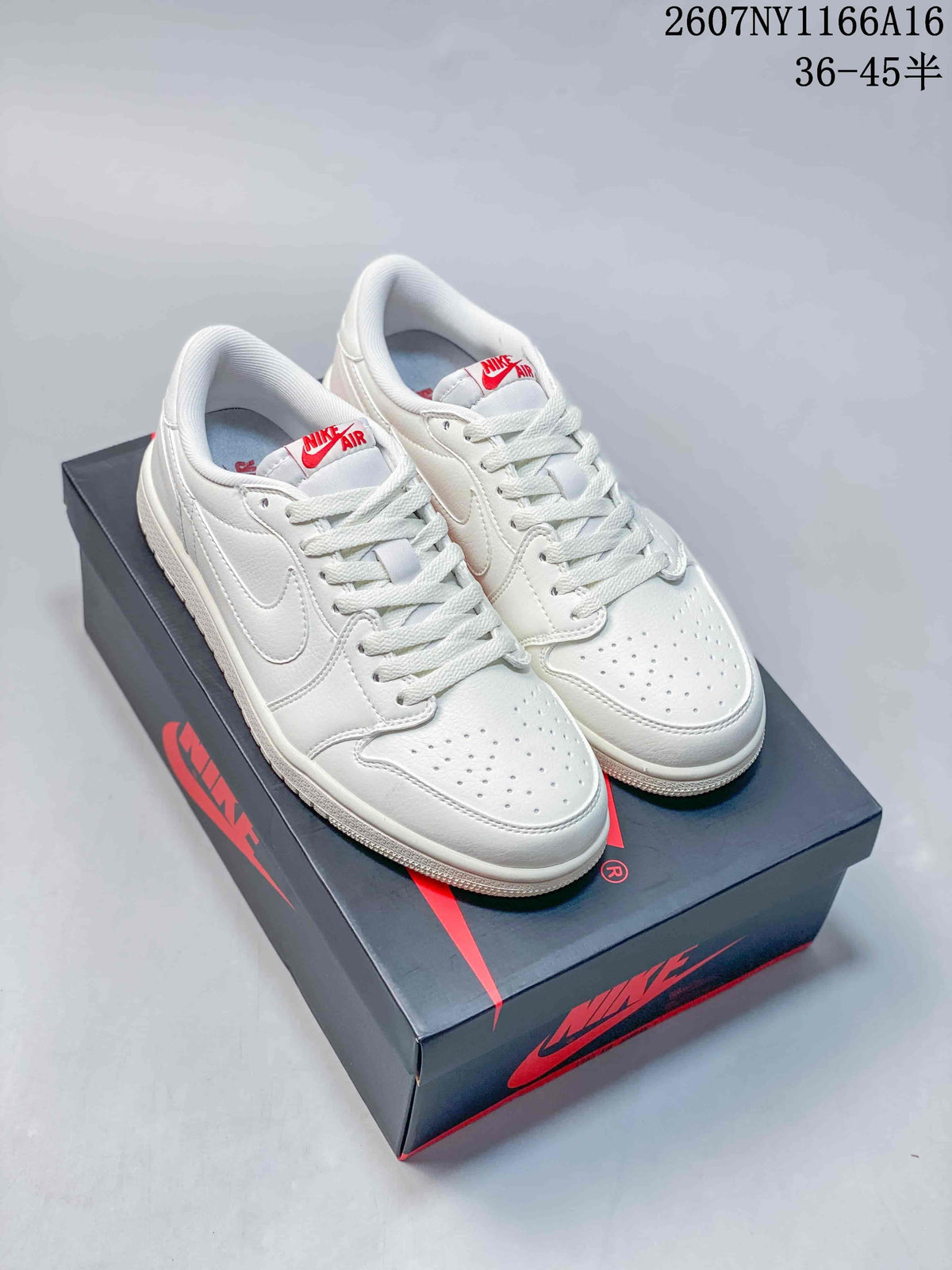 Nike Air Jordan 1 Low White Sneakers 2607NY1166A16