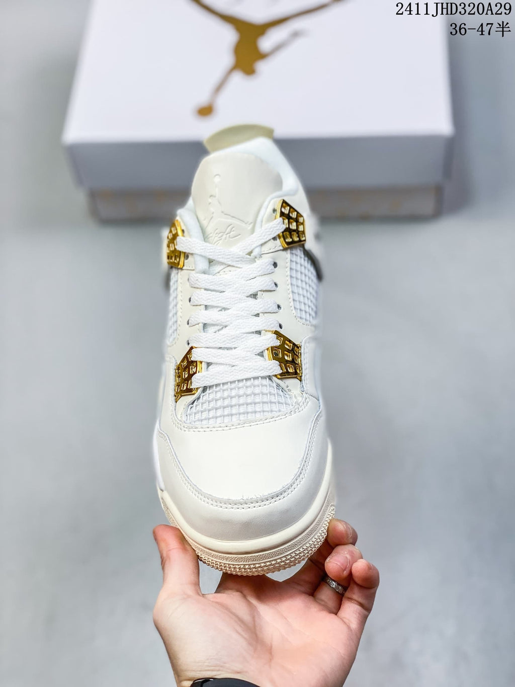 Nike Air Jordan 4 Retro White Gold Sneakers 2411JHD320A29