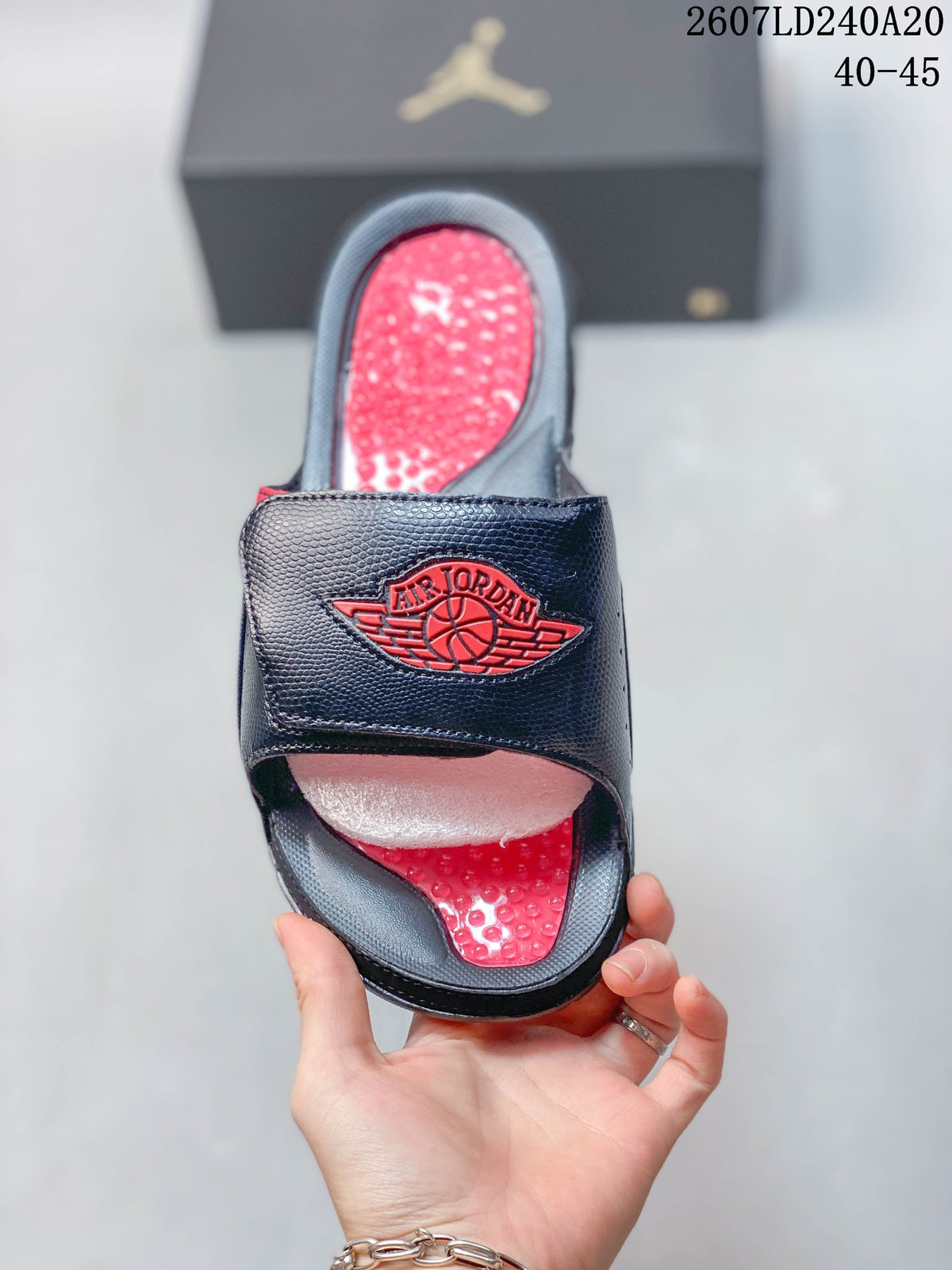 Jordan Air Jordan Hydro II Retro Slides Black Red 2607LD240A20
