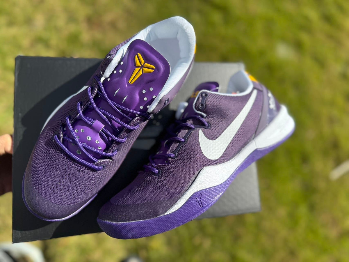 Nike Kobe 8 LSU Away Basketball Shoes, Purple and Gold