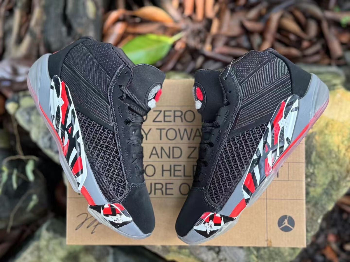 Jordan XXXVIII Playoffs 23 Black Red Basketball Shoes